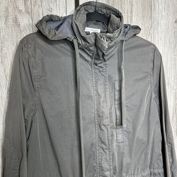 James Perse Anorak Utility Jacket Packable Hood Pockets Gray Color Size 2 - Picture 9 of 13